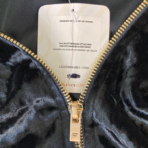 NEW Fabletics Crushed Velour Stretch Zip Front Hoodie - Picture 8 of 9
